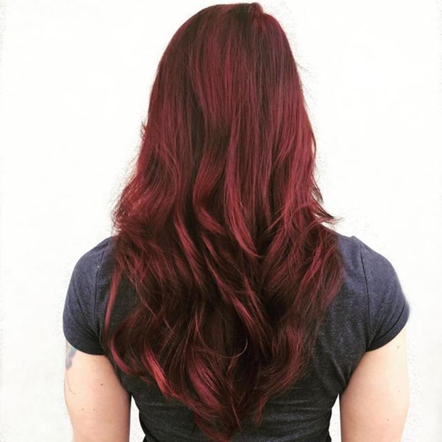 back of girls head showing long red hair back of girls head showing long red hair